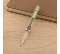 Stylo À Encre À Piston En Plastique Transparent,Garniture Argentée De Haute Qualité,Stylo À Encre À Pointe De 0.38mm,Fournitures Scolaires Et De Bureau - Type A8-Ef