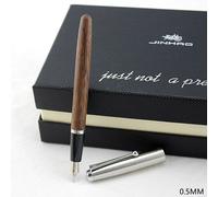 Stylo À Encre À Pointe Fine, Vintage, En Bois, À Canon Allongé, En Acier Inoxydable, Pour Étudiant, Bureau, Bourse
