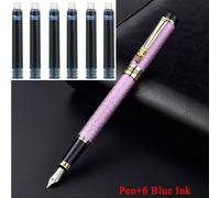 Stylo À Encre En Métal De Marque Hero,Stylo À Plume Dragon Cristal Diamant Business,Achetez 2 Cadeaux - Type Pen 6 Blue Ink #B