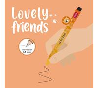 Stylo à encre gel avec animal décoratif lion - lovely friends orange TU