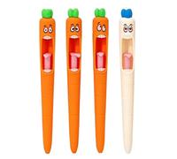 Stylo à encre gel en forme de carotte - Stylo à encre gel lapin pour une écriture fluide - Stylo de Pâques en vrac pour le bureau et l'école et pour les - Fournitures de papeterie pour