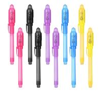 Stylo à Encre Invisible,10pcs Stylo Encre Invisible avec Lumiere UV,Stylo Espion pour écrire Message Secret,Crayons à Encre Invisible,Stylo Invisible,Stylo Magique,Cadeau Anniversaire Enfants Invites