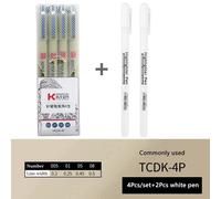 Stylo À Encre Noir Micro À Pointe Fine,Multi-Pointes De Précision Pour Dessin,Croquis,Manga,Journal De Balles - Type 6pcs Set B-2