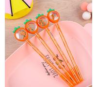 Stylo À Encre Noire 0.5mm, 2 Pièces/Lot, Jolie Carotte Avec Mini Paillettes, Gel, Stylo D'étude, Écriture