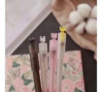 Stylo À Encre Noire, 2 Pièces, Tête De Couronne Du Petit Prince, Velours, Stylo À Bille, Fourniture De Papeterie Scolaire Et De Bureau Pour Étudiants, 0.5mm