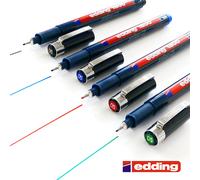 Stylo À Encre Pigment Edding 1800 Profipen Noir, Bleu, Rouge, Vert Set De 4