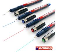 Stylo À Encre Pigment Edding 1800 Profipen Noir, Bleu, Rouge, Vert Set De 4