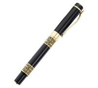 Stylo À Encre Professionnel En Bois Noir, Sculpture Dorée, Haut De Gamme, Fournitures Scolaires Et De Bureau, Nouveau, 2021