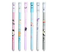 Stylo à encre rechargeable, stylo à bille sur le thème des animaux, stylo avec fonction effaçable, prise en main confortable de 0,5 mm, accessoire d'écriture mignon avec style coloré, outil pour
