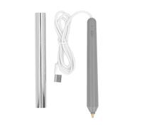 Stylo à feuille chauffante, stylo de gaufrage à chaud alimenté par USB avec 4 pointes métalliques, kit de démarrage polyvalent pour stylo chauffant pour l'artisanat, le dessin et (Silver)