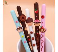 Stylo À Gel Biscuit Mignon 1 Pièce, Fournitures Scolaires Et De Bureau Kawaii, Nouveauté Créative, Chocolat, Gâteau Doux, Jolis Beignets Amusants Aux Fruits