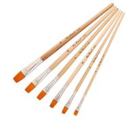 Stylo À Huile Pour Peinture À L'aquarelle, Pointes Plates, Poils En Nylon, Brosse À Huile, Bricolage, Peinture Acrylique, Poignée En Bois, Fournitures De Papeterie Scolaire, 6 Pièces