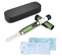 Stylo à insuline réutilisable, cadran de dosage réglable, stylo portable de 60 unités avec cartouches de 3 ml, pour un usage quotidien et une utilisation à long terme (vert)