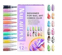 Stylo à ongles, 12 couleurs à séchage rapide, marqueur à ongles en acrylique, pour filles, enfants, bas de Noël, débutants, adolescentes, femmes, manucure nocturne