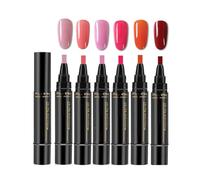 Stylo à ongles Giani - 6 couleurs par ensemble, stylo vernis à ongles Giani, 3 en 1 stylos à clous secs à sec, stylos à ongles faciles Trygiani, gel un pas pour les ongles art bricolage (A4)