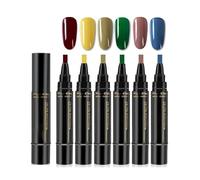 Stylo à ongles Giani - 6 couleurs par ensemble, stylo vernis à ongles Giani, 3 en 1 stylos à clous secs à sec, stylos à ongles faciles Trygiani, gel un pas pour les ongles art bricolage (A5)