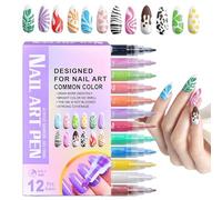 Stylo à ongles - Lot de 12 couleurs de peinture à séchage rapide pour construire des ongles | Marqueur pour, pour débutants, adolescentes, femmes