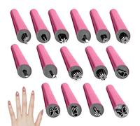 Stylo à ongles, outil de tamponnage d'ongles, 15X stylos à ongles avec différents motifs, Stylos de décoration d'ongles, outils de pointage de conception d'ongles pour les amateurs débutants