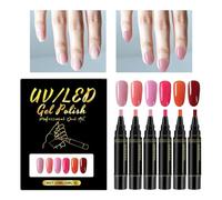 Stylo à Ongles Outils De Dessin Pointe Fine 6 Couleurs | Stylos Vernis À Ongles Séchage Idéal DIY Vernis Femmes Dames Mères Hommes Jeunes Débutants Salon