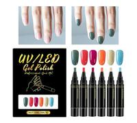 Stylo à Ongles - Outils De Dessin Pointe Fine 6 Couleurs | Stylos Vernis à Ongles Séchage Rapide | Idéal DIY Vernis Femmes Dames Mères Hommes Jeunes Débutants Salon