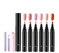 Stylo à ongles Trygiani, Stylo vernis à ongles Trygiani, Vernis à ongles 3 en 1 à séchage rapide, 6 couleurs par coffret, Vernis à ongles Easy Nails pour femmes (6 ColorsC)