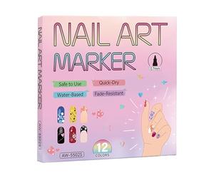 Stylo à ongles - Vernis à séchage rapide en 12 couleurs, marqueurs pour ongles, pour , comme remplissage de chaussettes de Noël pour débutants, adolescentes, femmes, filles et magasins de