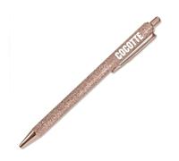 STC Stylo bille Cocotte Paillettes Or rose 14 cm