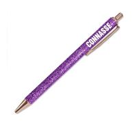 Stylo a paillettes violet connasse