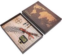 Stylo à plume -Ensemble de motifs naturels -Outils d'écriture Retro Craft Collection pour banquet SignatureWhite