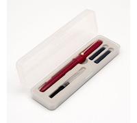 Stylo À Plume Rétro Kaco Ef,À Capuchon,Écriture Lisse,Cartouche D'encre Interchangeable,Classique,Coloré,Coffret Cadeau - Type Red