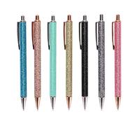 Stylo à pointe avec l noir, 7 pièces, écritures à paillettes, stylo rétractable en métal avec livre, démontage pour usage scolaire et professionnel