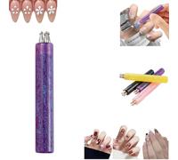Stylo à pointiller à 5 pétales de fleur, outil de conception de fleur, pointe fine de 1,8 mm, outil de pointillage pour nail art, cadeau idéal pour les amateurs de débutants (violet)