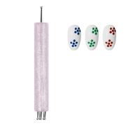 Stylo à pointiller à ongles en acier inoxydable - 5 pétales de fleur à pointe fine - Crayon de manucure