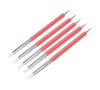 Stylo à Points Nail Art en Silicone Acrylique Double Tête, 5 Pièces | Cuivre et Métal Embouts Souples, Réutilisable et Facile à Nettoyer, pour École et Usage Familial