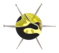 Stylo à Points pour Nail Art Acrylique Multi-tête, Outil Rond | Tube Aluminium, Surface Lisse Noire et Jaune, Réutilisable, pour Gel Polish, Salon et Argile
