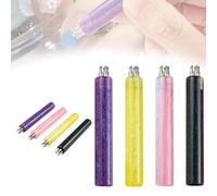 Stylo à points pour ongles à 5 pétales (DIY), avec pointe fine de 1,8 mm, embout bille en acier inoxydable et outil pour strass. Idéal pour les débutants. (4Pcs)