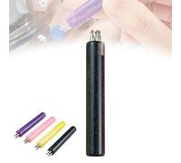 Stylo à points pour ongles à 5 pétales (DIY), avec pointe fine de 1,8 mm et embout bille en acier inoxydable pour strass. Idéal pour les débutants. (B)
