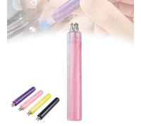 Stylo à points pour ongles à 5 pétales (DIY), avec pointe fine de 1,8 mm et embout bille en acier inoxydable pour strass. Idéal pour les débutants. (C)