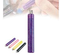 Stylo à points pour ongles à 5 pétales (DIY), avec pointe fine de 1,8 mm et embout bille en acier inoxydable pour strass. Idéal pour les débutants. (A)