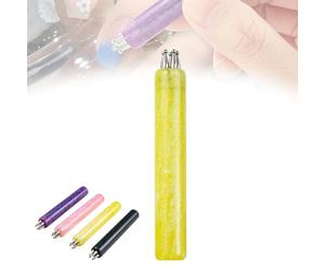 Stylo à points pour ongles à 5 pétales (DIY), avec pointe fine de 1,8 mm et embout bille en acier inoxydable pour strass. Idéal pour les débutants. (D)