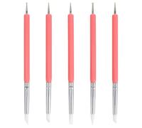 Stylo à Points pour Ongles à Double Tête, Silicone, 5 Pièces | Acrylique et Cuivre, Corps Léger, Usage Salon, Pratique pour Décors DIY et Entraînement