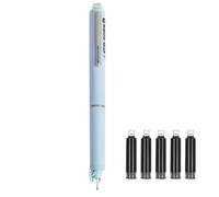 Stylo à pression pour débutants avec cartouche d'encre rechargeable comme outil d'écriture, stylo d'apprentissage de la calligraphie, pour les élèves primaires en classe lisse 10 ml (A, 13,4 cm)