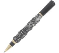 Stylo À Rouleaux De Drapeau Drag Dragon Oriental Ciselé,Bouchon À Vis - Argent Ancien