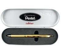Stylo à rouleaux gel rétractable Pentel EnerGel Alloy RT corps doré encre ble...