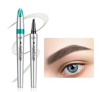 Stylo à sourcils à 4 pointes - Encre liquide - Encre de microblading - Encre 3D - Applicateur de maquillage - Tatouage - Anti-taches - Pour un look naturel quotidien - Marron foncé