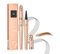 Stylo à sourcils - Crayon liquide de microblading des sourcils avec micro lift 4 points et pince à sourcils, résistant à l'eau pour un maquillage naturel des sourcils. (marron clair)