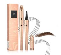 Stylo à sourcils - Crayon liquide de microblading des sourcils avec micro lift 4 points et pince à sourcils, résistant à l'eau pour un maquillage naturel des sourcils. (marron foncé)