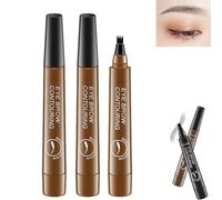 Stylo à sourcils Glowly Secret, Stylo à sourcils naturels Glowly Secret, Stylo à sourcils 3D Waterproof Microblading Stylo à sourcils à 4 pointes de fourchette Crayon de tatouage (brun clair)