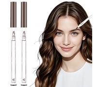 Stylo à sourcils Microblading imperméable, paquet de 2 crayons à sourcils pointe ultra fine pour des cheveux comme des traits, maquillage imperméable d'aspect naturel, marron
