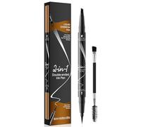 Stylo à sourcils Microblading - Stylo 2-en-1 résistant à l'eau avec pointe fourchue à 4 dents et pinceau de précision pour des sourcils définis et naturels qui durent toute la journée